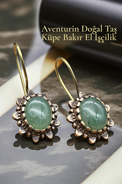 NBS Beautiful Naturel Stones Aventurin Küpe El İşçiliği Doğal Taş Kaliteli