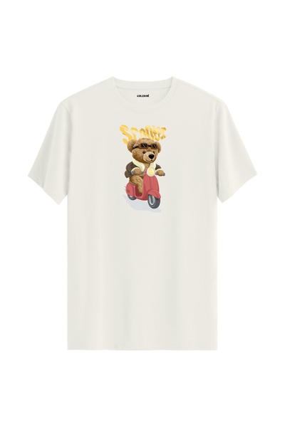 Colermi تي شيرت مطبوع عليه دمية دب سكوتر للجنسين - تي شيرت بتصميم عادي من نسي...