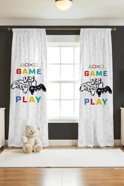 EVPANYA Gamer Player 18 Patterned Children's Baby Room Background Curtain (Single Wing Pricing)