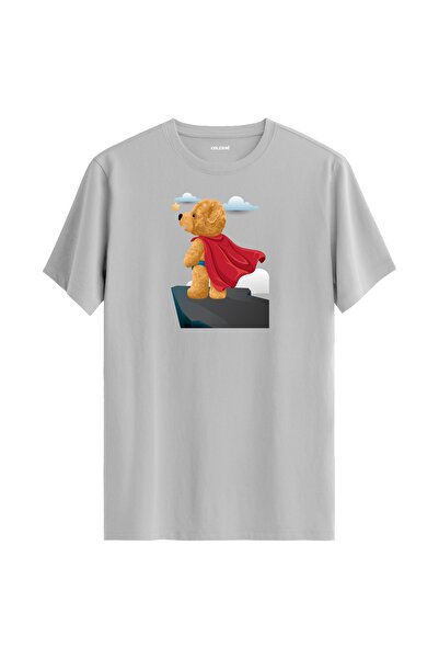 Colermi تي شيرت مطبوع عليه دمية دب سوبر هيرو للجنسين - تي شيرت قطن 100%