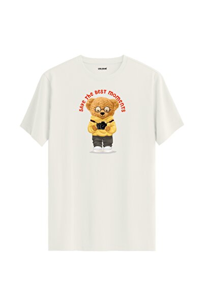 Colermi تي شيرت مطبوع عليه دمية دب للجنسين - تي شيرت مصنوع من القماش الفاخر ب...