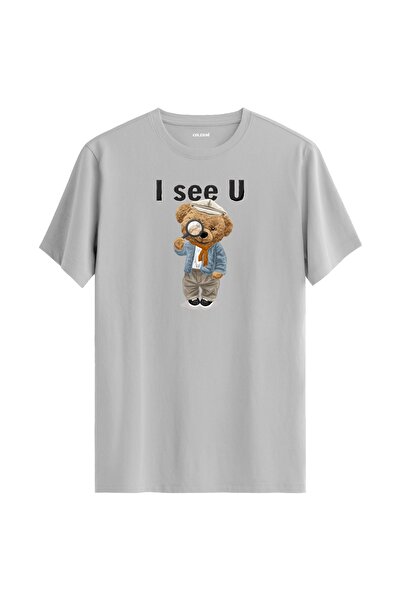 Colermi تي شيرت مطبوع عليه I See U Teddy Bear - تي شيرت بتصميم تيدي بير من نس...