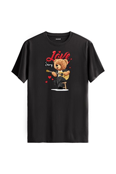 Colermi تي شيرت مطبوع عليه دمية دب تلعب الجيتار من Love Song - تي شيرت بتصميم...