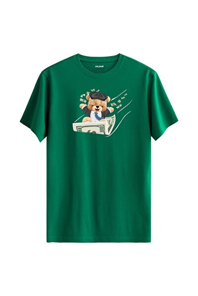 Colermi تي شيرت مطبوع عليه دمية دب Moneyboat - تي شيرت بتصميم دمية دب ممتع مص...