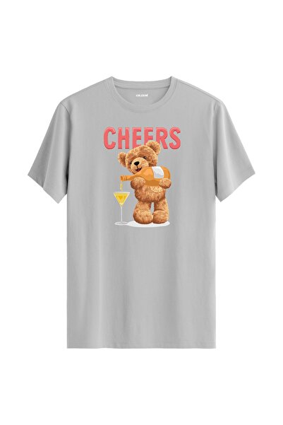 Colermi تي شيرت مطبوع عليه تيدي بير من Cheers - تي شيرت بتصميم قطن 100%