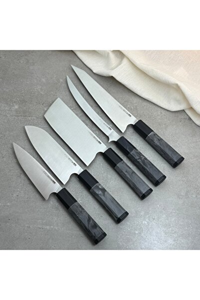 KOCAKAYA1945 NEO SEKİZGEN BEŞLİ ŞEF BIÇAK SETİ 504SSİY