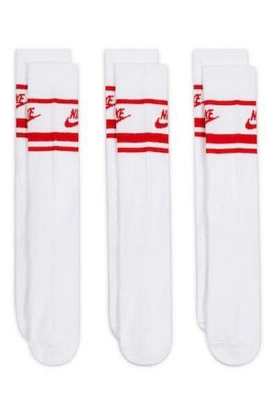 Nike , Set de sosete unisex cu imprimeu logo - 3 perechi, Rosu, Alb, M