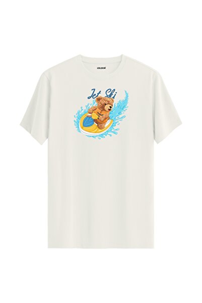 Colermi تي شيرت مطبوع عليه تيدي بير للجنسين من Jet Ski - تي شيرت بتصميم عادي ...