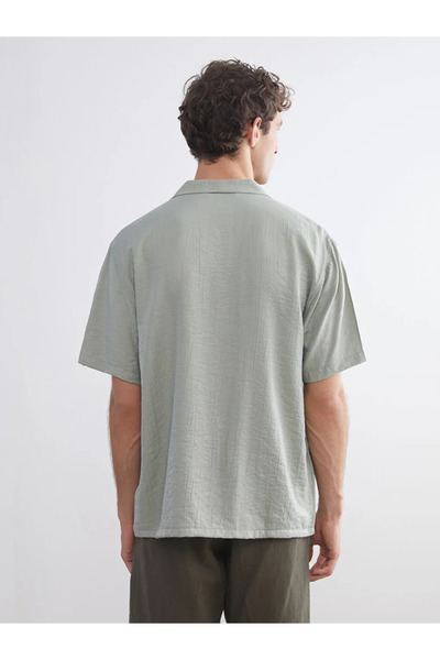 LC Waikiki Ανδρικό πουκάμισο με κοντό μανίκι LCW VisionGreen Regular Fit Resort