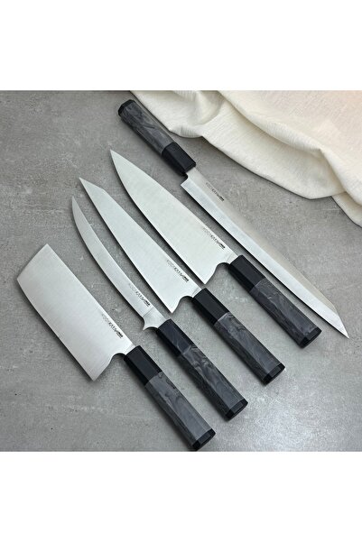KOCAKAYA1945 NEO SEKİZGEN BEŞLİ ŞEF BIÇAK SETİ 505SSİY