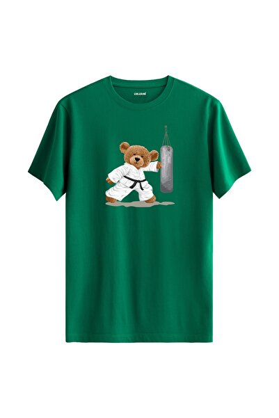 Colermi تي شيرت مطبوع عليه تيدي بير الكاراتيه للجنسين - تي شيرت بتصميم عادي م...