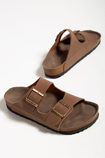 Elisay Moda YÜRÜMEK BIZIMLE GÜZEL Unisex Orthopedic Sole Slippers Double Strap Buckle Daily & Out Slippers