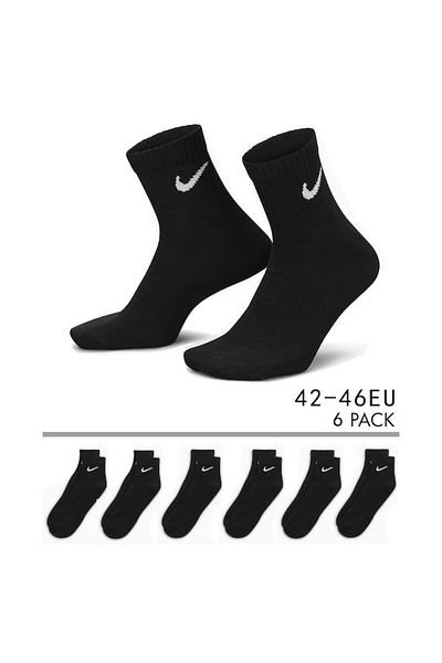 Nike Set of 6 pairs of DRI-FIT mid-calf sports socks with sweat absorption, black neutral, SX7677-01