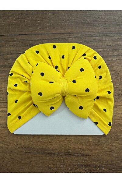SHOPNEST Yenidoğan Kız Erkek Bebek 1 Adet Bone Bebek Bandana Şapka Başlık Fiyonklu Kurdeleli Saç Bandı Toka
