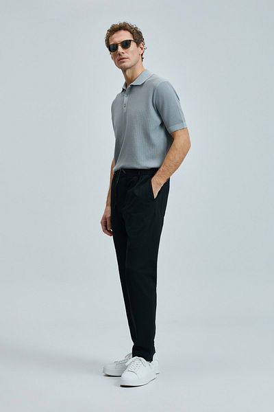 Lufian 111190338 Hunter Smart Men's Chino Pants Slim Fit Men's Trousers Black