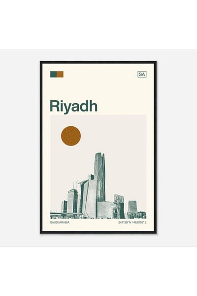 Nuqta Canvas Painting - Riyadh Skyline with Modern Minimalist Design