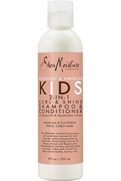 TOPONEE SheaMoisture Kids Curl & Shine 2-in-1 Shampoo & Conditioner Coconut & Hibiscus, 8 oz