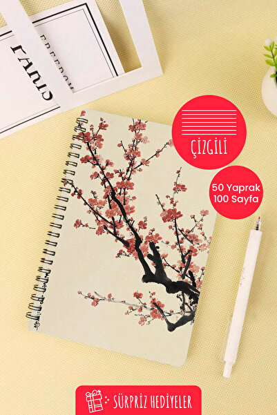 Anime Marketi دفتر مدرسي حلزوني مقاس A5 بتصميم الثقافة اليابانية 50 ورقة 100 ...