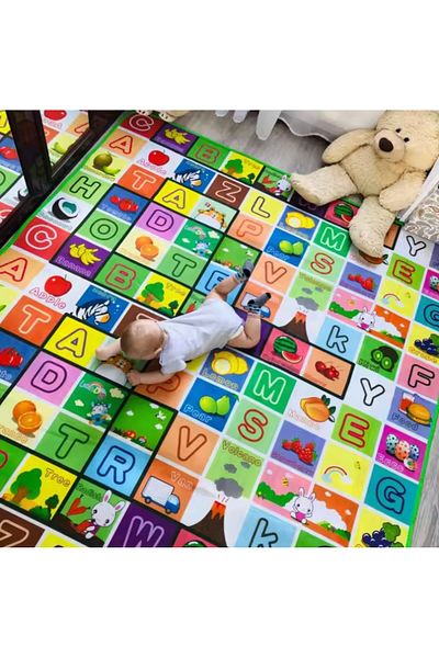 play Large and thick baby play and crawling mat with double-sided printing