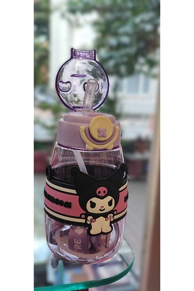 ada çanta kırtasiye Kuromi Figured Children's Water Bottle Flask 500ml Hanging Plastic Ad71037