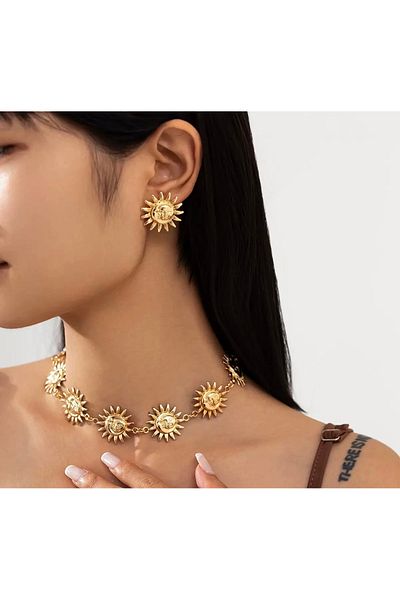 TABA BUTİK Sun detailed women's necklace