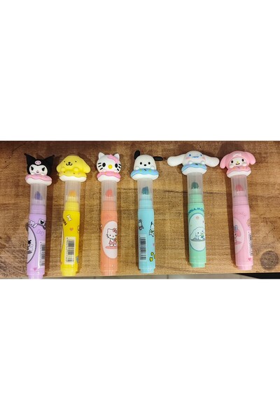 ada çanta kırtasiye 6Pcs Sanrio Characters Highlighter Pen Ad81566