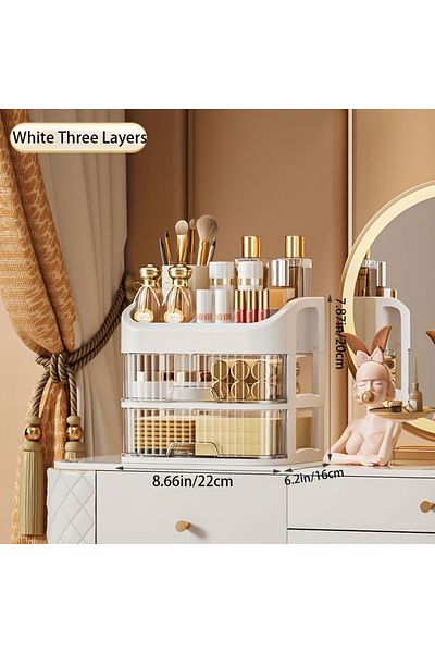 Choice Three Layers Cosmetic Storage Box Large Capacity Transparent Drawer Jewelry Makeup Storage Box Multi