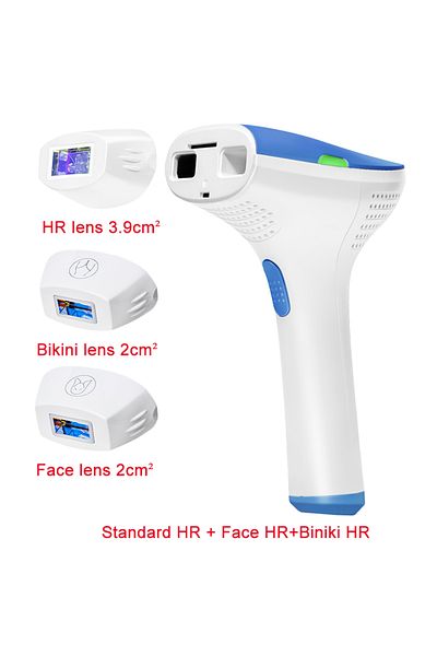 Mlay T3 Hair Removal Blue Device with Bikini Lens Face lens Total Three Lens HR BK FA No Cooling
