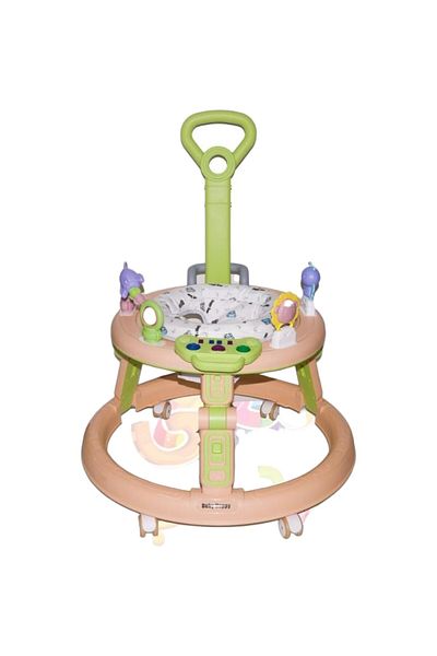 Toybox Baby Walker For Kids With Parental Push Handle, 4 Seat Height, Musical Toy Bar For Baby 6-18 Months