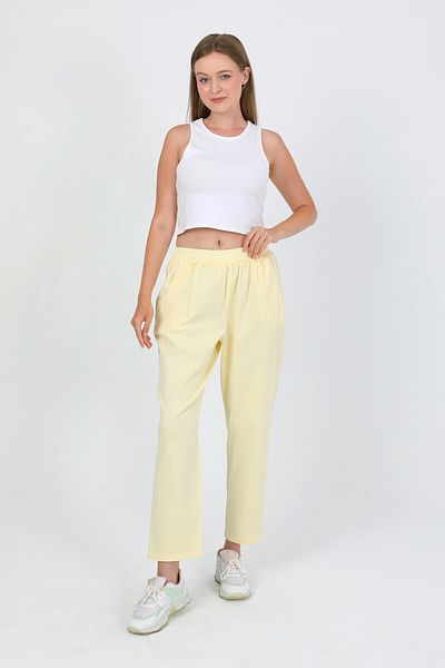 TANISA Nomira Elastic Waist Gabardine Trousers Tns-4156