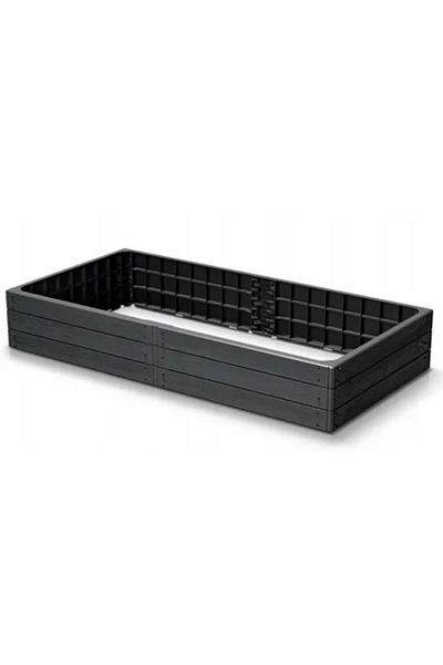 Prosperplast Raised bed for flowers, vegetables, plastic, wood effect, anthracite, 149.2 x 75.6 x 25 cm, Prosperp