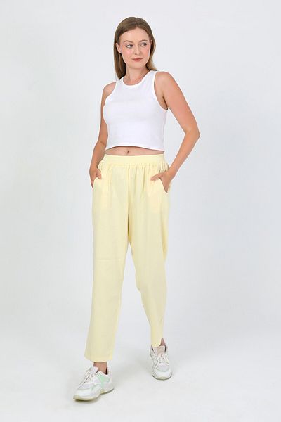 TANISA Nomira Elastic Waist Gabardine Trousers Tns-4156