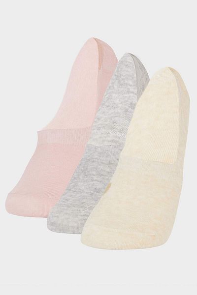 DeFacto Women's 3-Piece Cotton Ballerina Socks F5424Axns