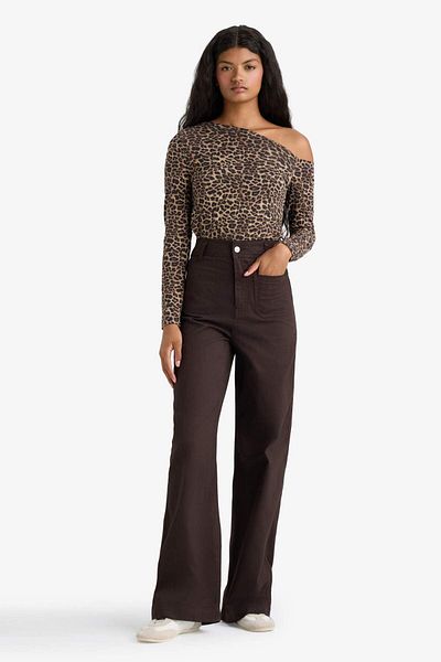 DeFacto Straight Fit Patched Pocket Regular Waist Straight Leg Long Length Gabardine Trousers F8304Ax25Au