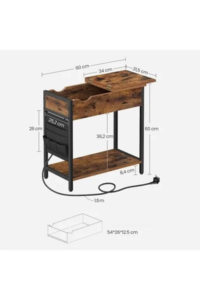 Artool Nightstand/Side Table, Artool, Rustic Brown