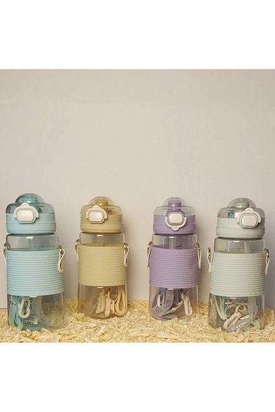 Gerenic Bottle with portable straw, ideal for summer and winter drinks, in a modern and elegant style, one piece