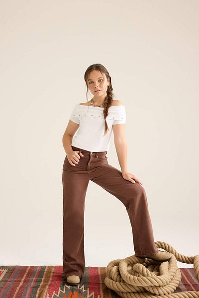 DeFacto Girl's 90S Wide Leg Wide Leg Gabardine Trousers F5329A825Au