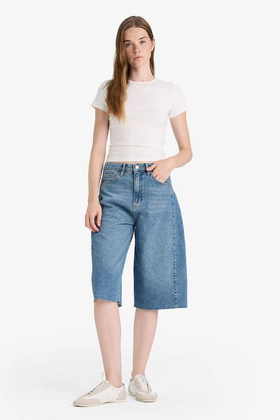 DeFacto Fitted Crew Neck Rib Short Sleeve T-Shirt F9135Ax25Au