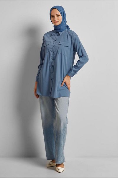 Alvina Cotton Stone Tunic 45738