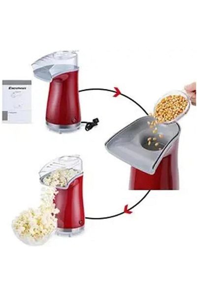 Tradeo Mini Hot Air Popcorn Maker – 1200W Oil-Free Popper, BPA-Free, Fast for Home & Party Use
