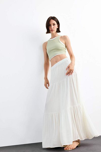 DeFacto Regular Waist Cotton Lined Maxi Skirt G1069Ax25Sm