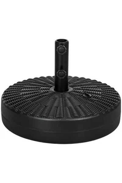 ART Umbrella Stand 38-48 mm, round, HDPE and steel, rattan imitation, black, 51 x 36 cm