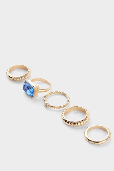 DeFacto Women's 5 Stone Gold Ring F6666Axns