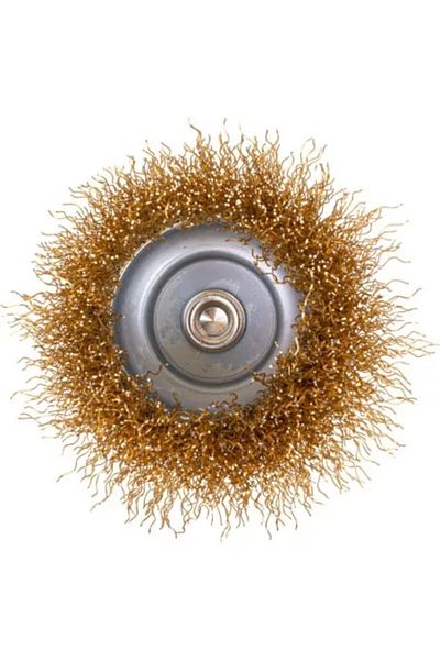 richmann Brass Wire Brush, Cup Type, Shaft, 75 mm,