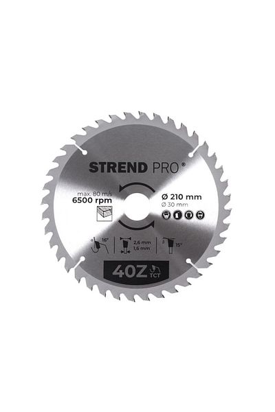 Strend Pro Disc circular vidia, pentru lemn, 40 dinti, 210 mm, Strend Pro