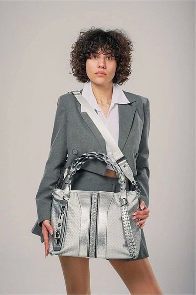 Işıltı kidss Jaxe Gray Skin Shoulder Bag