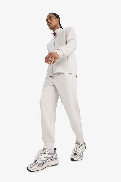 DeFacto Defactofit Standard Fit Zipper Pocketed Straight Leg Soft Tuuse Skuba Diver Fabric Sports Jogger Tracksuit