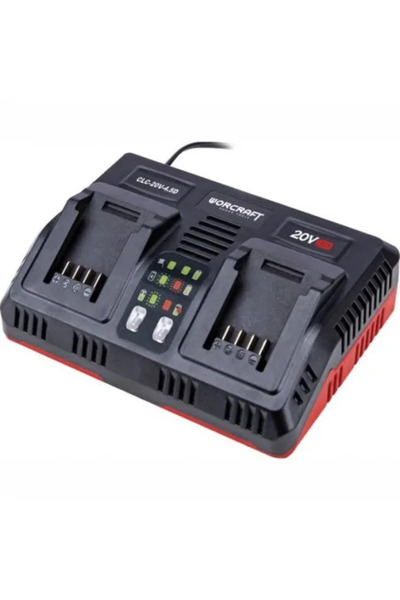 Worcraft Dvojitá nabíječka pro baterie, rychlá, 2 x 20 V,