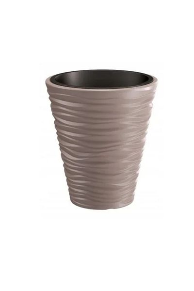 Prosperplast Decorative Flower Pot, Round, Brown, 18/37 L, 38.8 x 43.6 cm, Sand