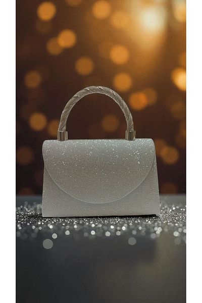 Butik Beyabags Sand Glitter Silver Hand Bag